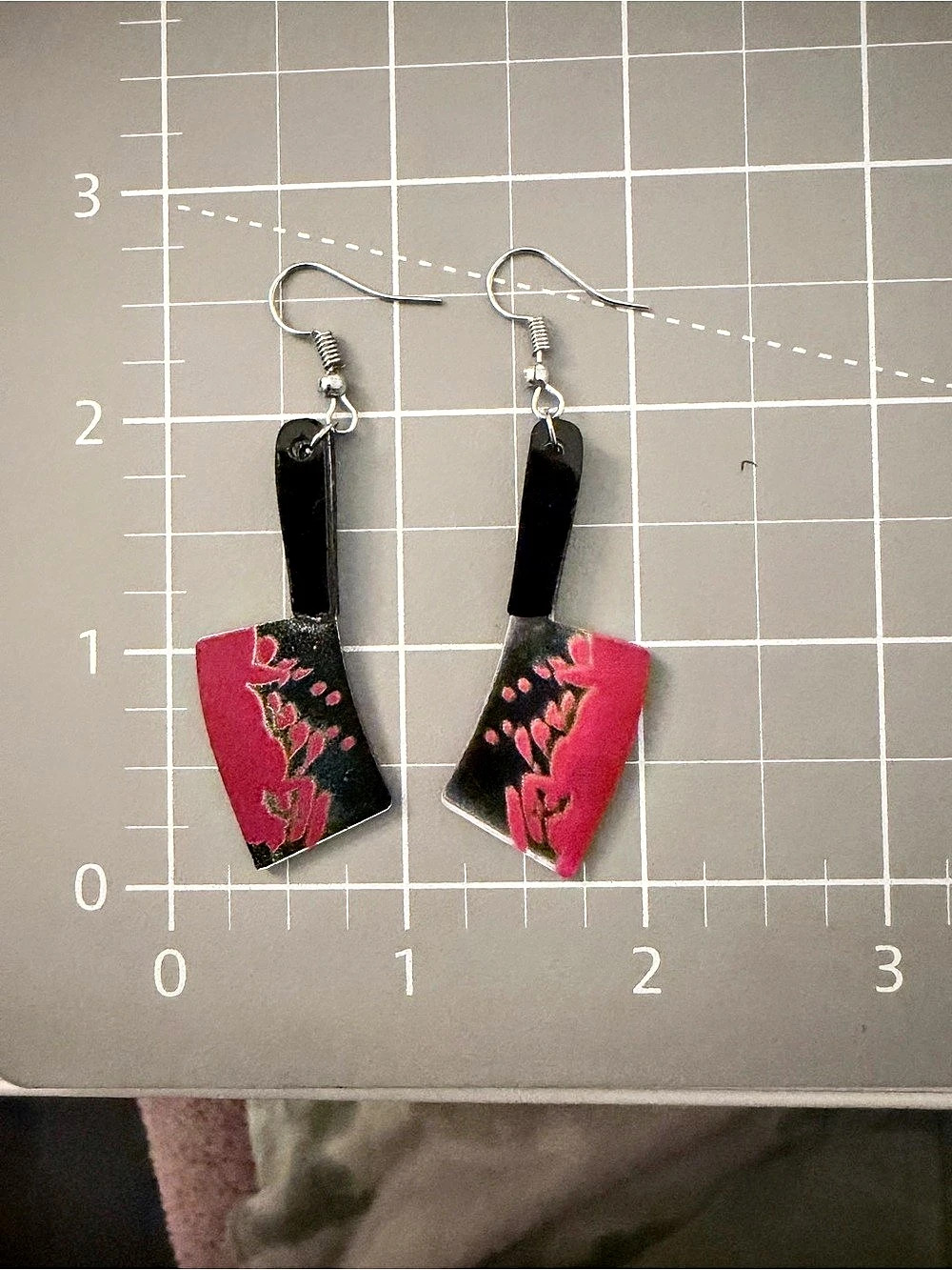 Betsey Johnson Cleaver Leverback Earrings Pink Black & Pink